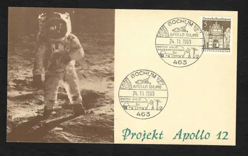Bund 1969: Bochum: Apollo 12, Institut für Weltraumforschung, Erinnerungsbeleg