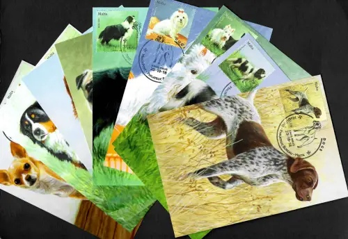 Malta 2018: Tiere/Hunde: 16 Maximumkarten, gestempelt