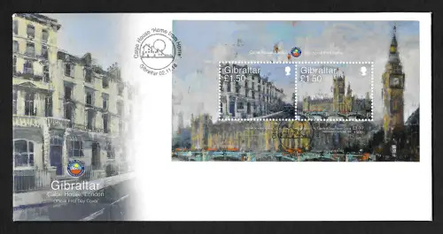 Gibraltar 2018: Calpe House, London, Block FDC