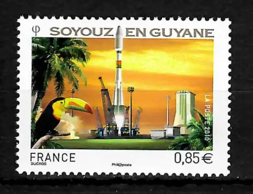 Frankreich 2010: Soyouzien Guyande, Sojus Rakete, postfrisch