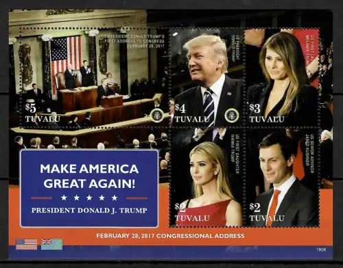 Tuvalu 2017: Make America Great Again, President Donald J.  Trump, mnh