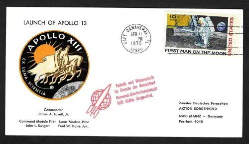 USA 1970: Cape Canaveral, Launch of Apollo 13, #118, Herman-Oberth Gesellschaft