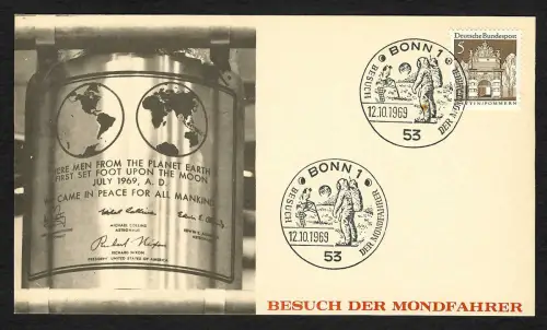 Bund 1969: Besuch der Mondfahrer, Erinnerungskarte, Bonn