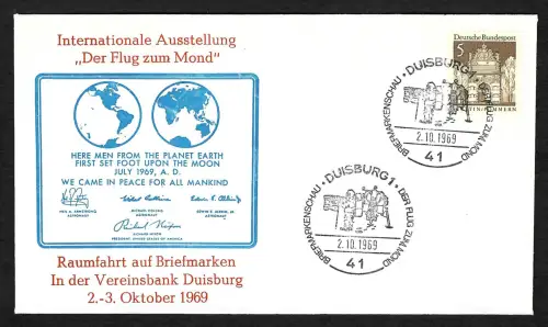 Bund 1969: Flug zum Mond, Duisburg Erinnerungskarte