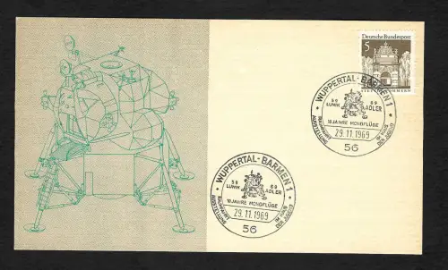 Bund 1969: Raumfahrt Ausstellung, Wuppertal-Barmen Erinnerungskarte