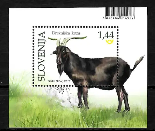 Slowenien 2018: Nutztiere: Ziege, Block postfrisch
