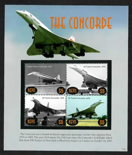 Nevis 2018: The Concorde, Block postfrisch