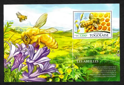 Togo 2015: Les Abeilles, Bienen, Block postfrisch