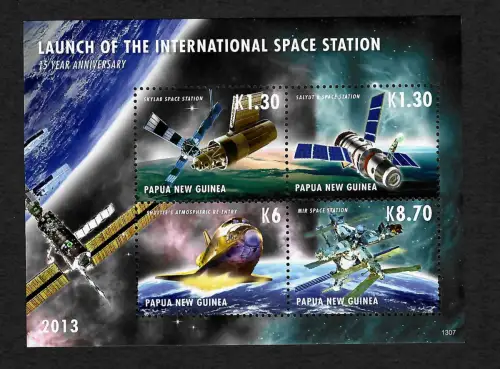 Papua Neuguinea 2013:15. Launch of the international Space Station, mnh, **