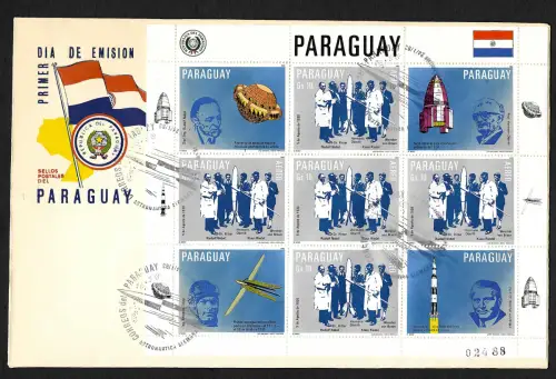 Paraguay 1982: Deutsche Raketentechnik: Wernher von Braun, #3605, FDC