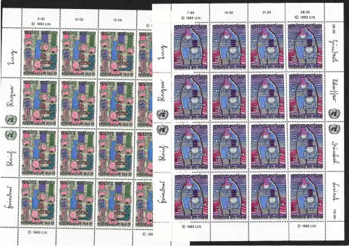 UNO 1983: 2x Kleinbogen, #117-118, postfrisch