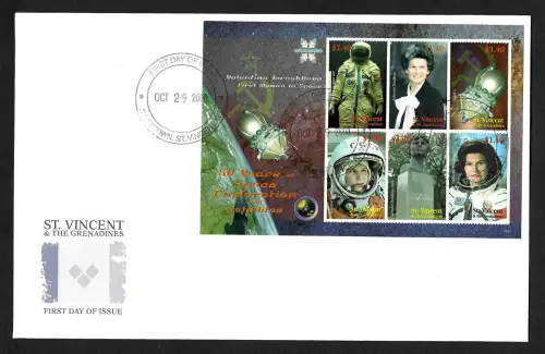 St. Vincent&Grenadines 2008: 50 years Space Exploration and Satellites, FDC