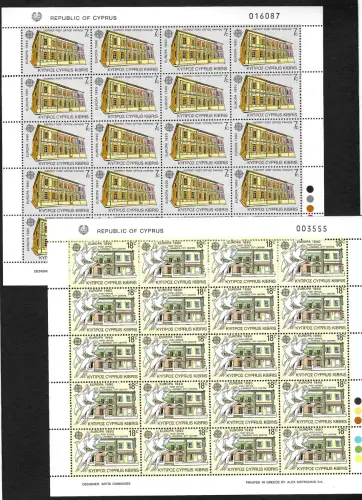 Zypern 1990: EUROPA Post Office Limassol, #748-749, postfrische Kleinbogen