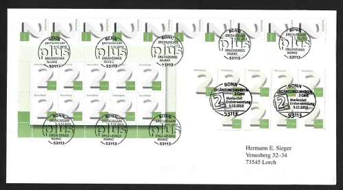 Bund 2013: Ergänzungsmarke 2ct, Sonderbeleg
