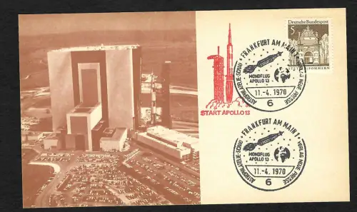 Bund 1970: Apollo 13 Frankfurt/M, Mondflug, Astrophilatelie Schau