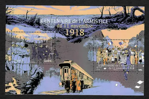 Frankreich 2018: Centenaire de l'Armistice du 11 novembre 1918, postfrisch