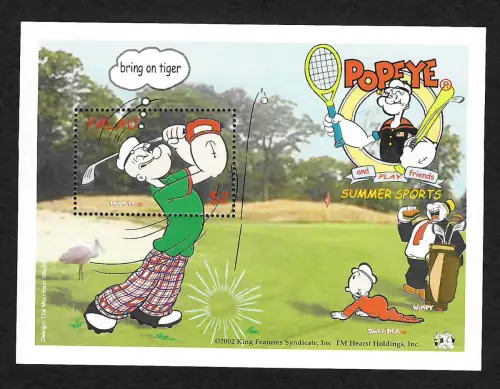 Palau 2002: Popeye - Summer Sports, mnh, Block postfrisch