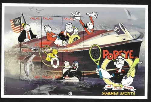 Palau 2002: Popeye - Summer Sports, mnh, Bloc postfrisch