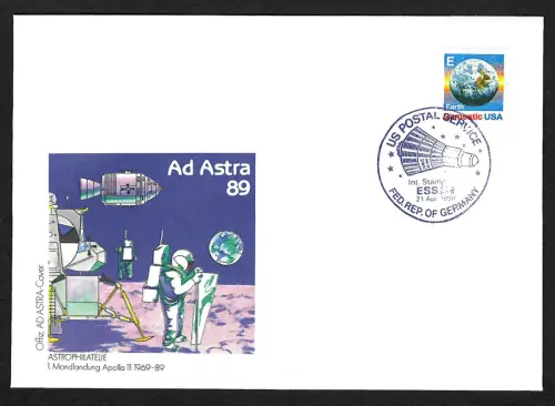 USA 1970: US Postal Service for Germany: Ad Astra, Astrophilatelie, Apollo 11