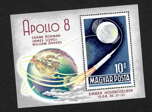 Ungarn 1968: Apollo 8, Block #68A, postfrisch
