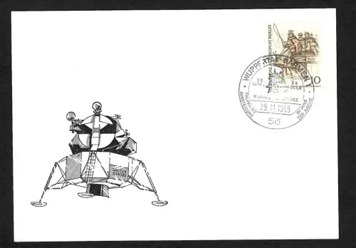Bund 1969: Raumfahrt Ausstellung, Mondflüge, Wuppertal-Barmen Erinnerungskarte