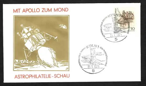 Bund 1971: Mit Apollo zum Mond, Köln Astrophilatelie-Schau