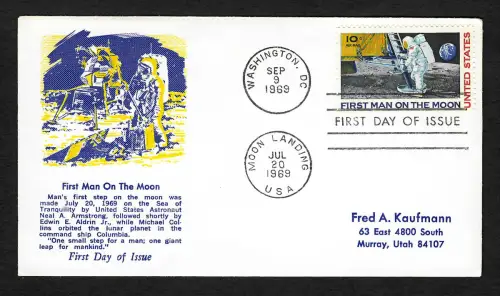 USA 1969: Cape Canaveral, Start Apollo 12,  #990, First man on the moon