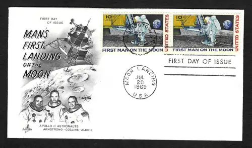 USA 1969: Cape Canaveral, Apollo 11 Besatzung,  #990, First man on the moon
