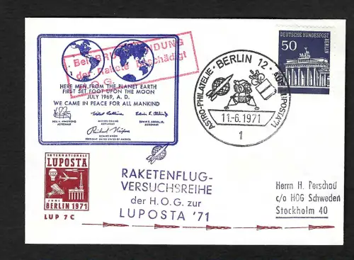 Berlin 1971: Geflogen mit Rakete, Bei Bruchlandung beschädigt, LUPOSTA