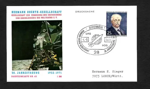 Berlin 1971: Bausteinkarte Nr. 65, Jahrestagung, Bremen