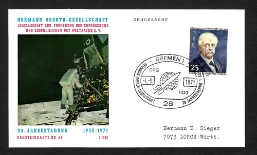 Berlin 1971: Bausteinkarte Nr. 66, Jahrestagung, Bremen