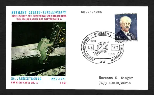 Berlin 1971: Bausteinkarte Nr. 67, Jahrestagung, Bremen