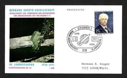 Berlin 1971: Bausteinkarte Nr. 67, Jahrestagung, Bremen