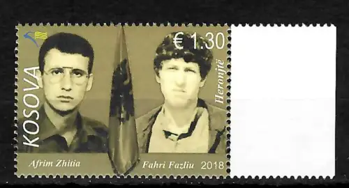 Kosovo 2018: Helden: Afrim Zhitia, Fahri Fazlin, postfrisch