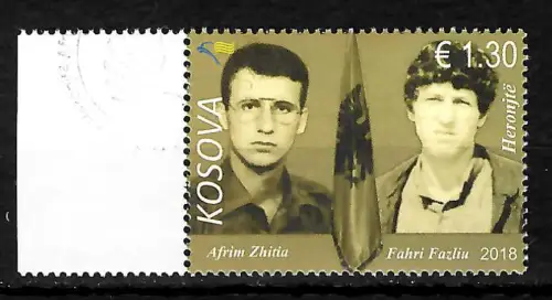Kosovo 2018: Helden: Afrim Zhitia, Fahri Fazlin, gestempelt