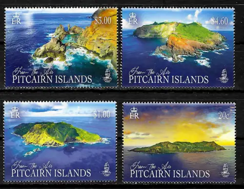 Pitcairn Islands: Aus der Luft, 4 Briefmarken, postfrisch