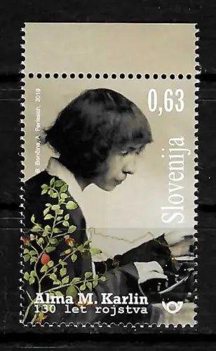 Slowenien 2019: Persönlichkeiten Alma M. Karlin, postfrisch