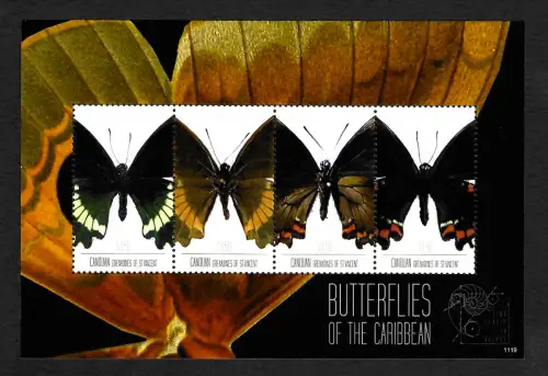 Grenadines of St. Vincent: Butterflies of the Caribbean, Block mnh
