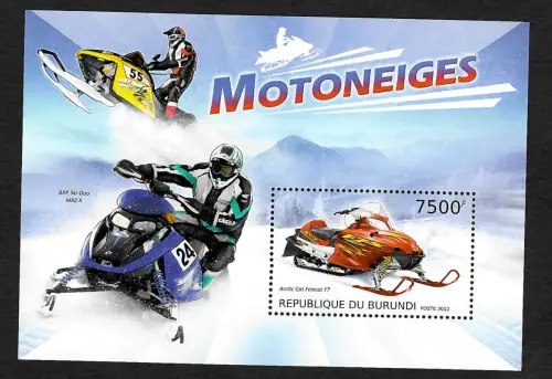 Burundi 2012: Schneemobile, Motoneiges Block postfrisch