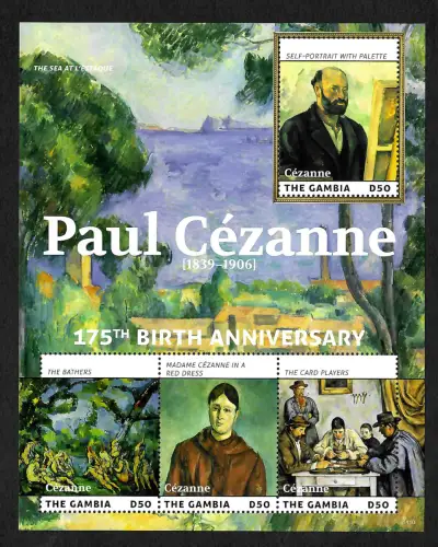 Gambia 2014: Paul Cézanne, 175th Birth Anniversary, Block postfrisch
