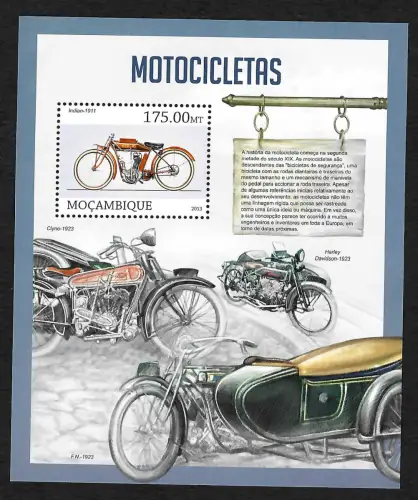 Mocambique 2013: Motocicletas, Motorräder, motor bikes, Block postfrisch