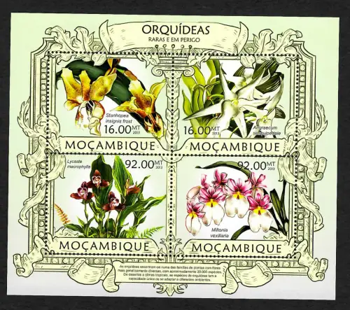 Mocambique 2013: Orquideas, Orchideen, Block postfrisch