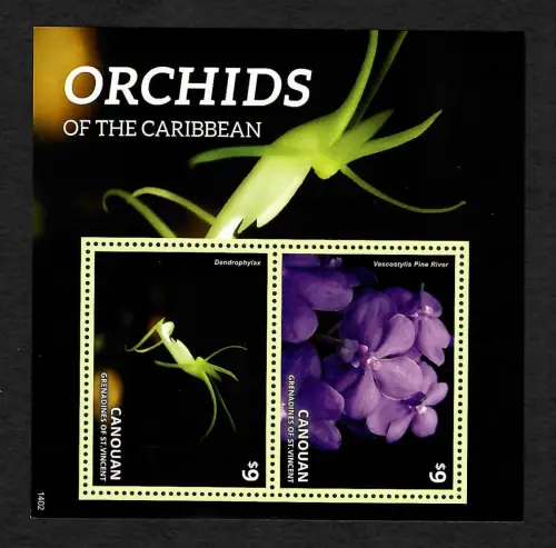Grenadines 2013: Orquideas, Orchideen, Block postfrisch **
