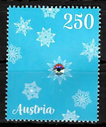 Österreich: mit echtem Swarovski Kristall in der Marke, postfrisch