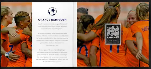 Niederlande 2017: Frauen Fussball EM: Silber Briefmarke im Folder, postfrisch