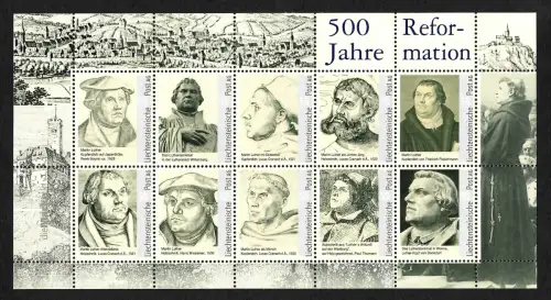 Liechtenstein: 500 Jahre Reformation, Martin Luther, Block postfrisch