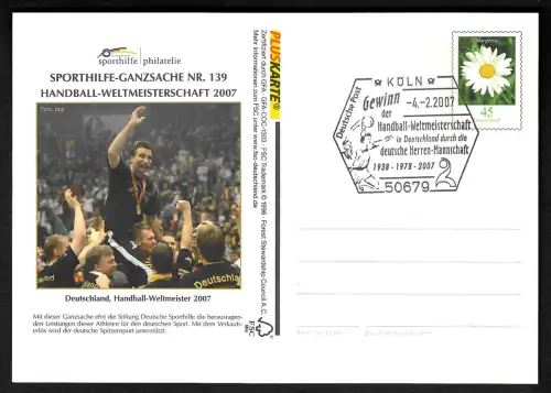 Bund 2007: Köln: Gewinn der Handball Weltmeisterschaft, Herren, Sporthilfe