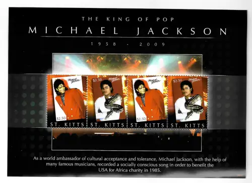 St. Kitts 2009: The King of Pop - Michael Jackson, Block postfrisch