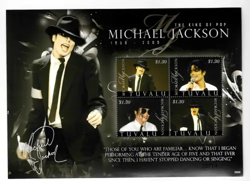 Tuvalu 2009: King of Pop - Michael Jackson, Block, postfrisch