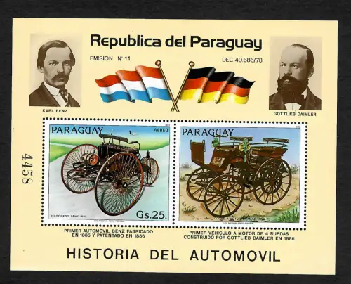 Paraguay: Historia del Automobvil Automobilgeschichte Karl Benz Gottlieb Daimler